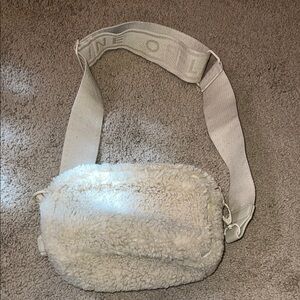 Elegant Cream Sherpa Crossbody Bag